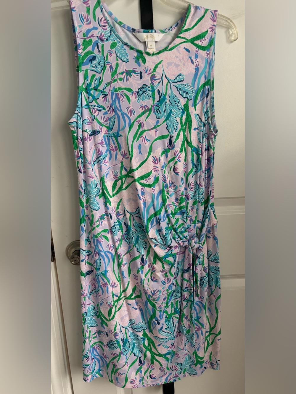 Lilly Pulitzer sleeveless faux wrap dress.